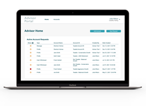 advisor portal mockup